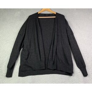 All Saints Cardigan Womens Large Merino Wool Inaya Merino Cardigan Charcoal Gray